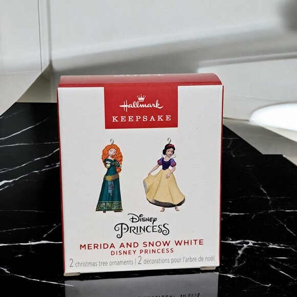 2024 Hallmark Ornament Mini Disney Princess Merida and Snow White Ornaments NIB - Picture 6 of 11